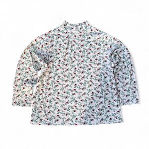 Croft & Barrow Women’s 2X Cardinal Bird Print Long Sleeve Top Cozy Casual